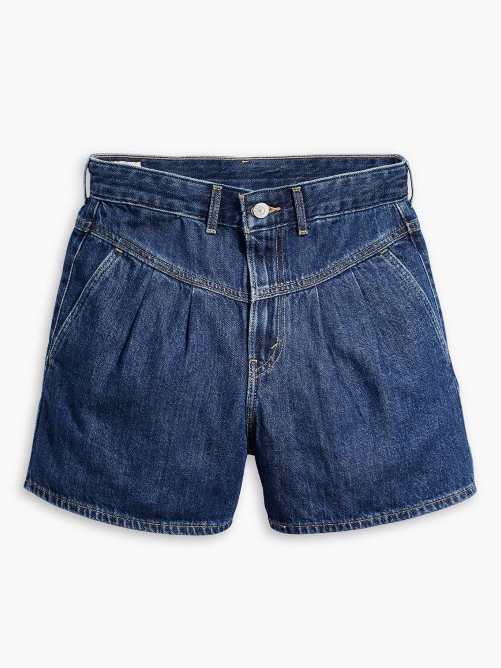 🌟LEVI’S🌟 HIGH RISE PLEATED FRONT FEATHERWEIGHT DENIM JORT SHORTS DARK WASH 27